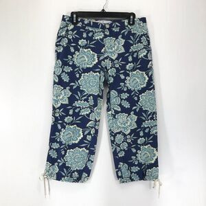 Tommy Hilfiger Jeans Floral Capri Pants Women's Size 4 Cropped Cotton Pockets